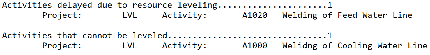 P6 Leveling Log File